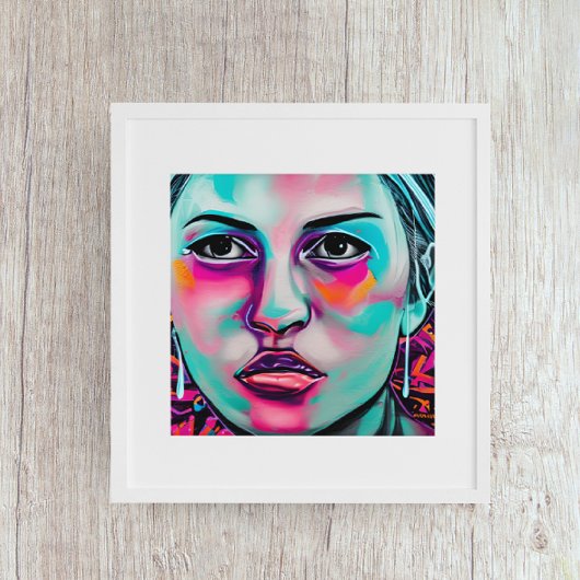 Geschilderd vrouwengezicht | AI Generated Lady's F Poster