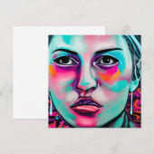 Geschilderd vrouwengezicht en scheur | Blauwgroen  (Voorkant / Achterkant)