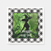 Geschilderd Wickedly goede heks Black Gingham Plai Servet (Voorkant)