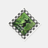 Geschilderd Wickedly goede heks Black Gingham Plai Servet (Hoek)