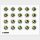 Geschilderd Wickedly Goede Heks Pink Gingham Plaid Ronde Sticker (Vel)