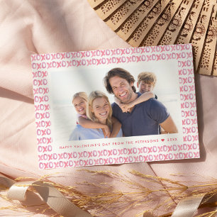 geschilderd XOXO   Valentijnsdag fotokaart Feestdagenkaart