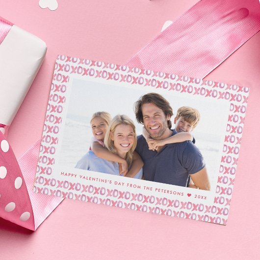 geschilderd XOXO | Valentijnsdag fotokaart Feestdagenkaart