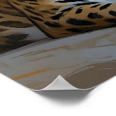 Geschilderd Zittend Luipaard Kunst Poster (Hoek)