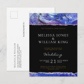 geschilderd zwart bruiloft uitnodiging briefkaart (Voorkant / Achterkant)