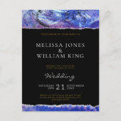 geschilderd zwart bruiloft uitnodiging briefkaart (Voorkant)