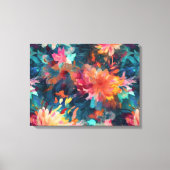 Geschilderde Abstracte Bloemige Reuzen Mums Canvas Afdruk (Voorkant)