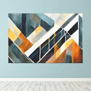 Geschilderde abstracte kunst aardetoon  canvas afdruk