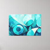 Geschilderde abstracte kunst in blauw 02 canvas afdruk (Voorkant)