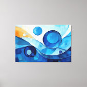 Geschilderde abstracte kunst in blauw 03 canvas afdruk (Voorkant)