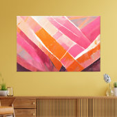 Geschilderde abstracte kunst roze canvas afdruk (Insitu (Woonkamer))