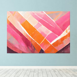 Geschilderde abstracte kunst roze canvas afdruk