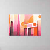 Geschilderde abstracte kunst roze canvas afdruk (Voorkant)