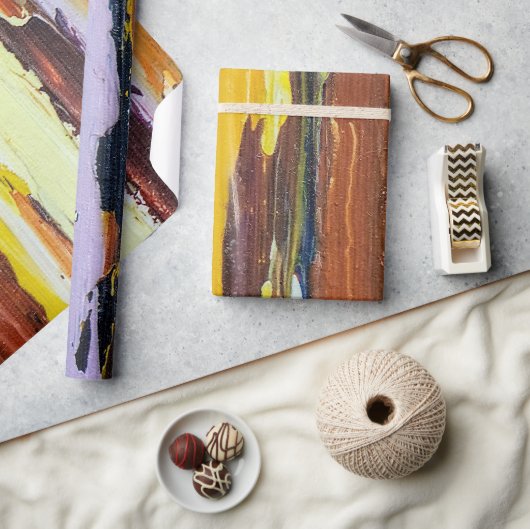 Geschilderde abstracte strepen cadeaupapier (Crafts)