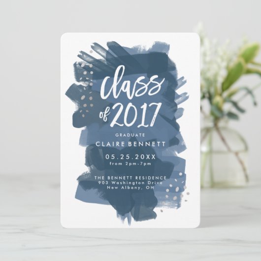 Geschilderde afgestudeerde klas van 2017 afstudere aankondiging (Staand voorkant)