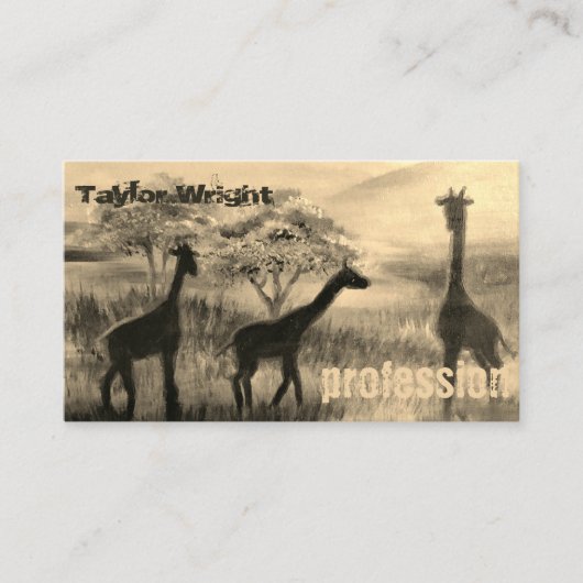 Geschilderde Afrika Dieren Natuur Kunstenaar Coach Visitekaartje (Voorkant)