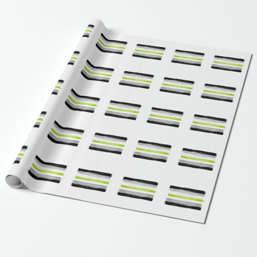 GESCHILDERDE AGENDER PRIDE VLAG CADEAUPAPIER (Uitgerold)