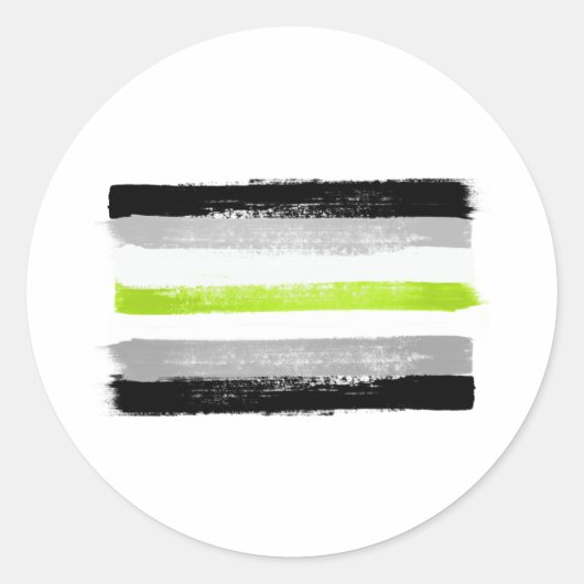 GESCHILDERDE AGENDER PRIDE VLAG RONDE STICKER (Voorkant)