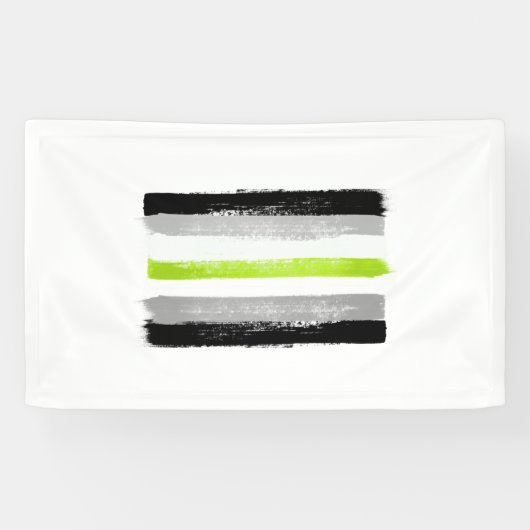GESCHILDERDE AGENDER PRIDE VLAG SPANDOEK (Horizontaal)