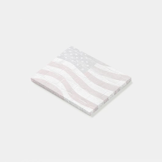 Geschilderde Amerikaanse vlag op bakstenen muurtex Post-it® Notes (Schuin)