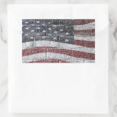 Geschilderde Amerikaanse vlag op bakstenen muurtex Rechthoekige Sticker (Tas)