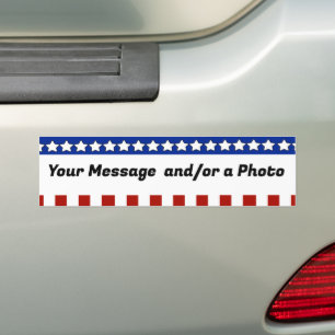 Geschilderde Amerikaanse vlag op een robuuste hout Bumpersticker