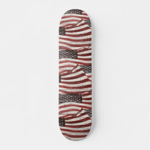 Geschilderde Amerikaanse vlag op een robuuste hout Persoonlijk Skateboard