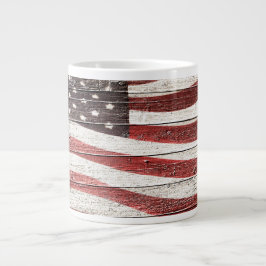 Geschilderde Amerikaanse vlag op textuur van rusti Grote Koffiekop