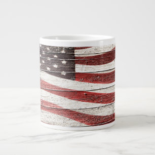 Geschilderde Amerikaanse vlag op textuur van rusti Grote Koffiekop