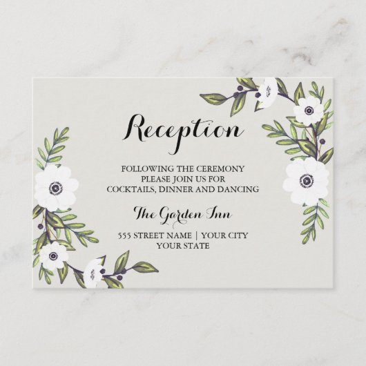 Geschilderde Anemonen - Ontvangstkaart Informatiekaartje (Voorkant)