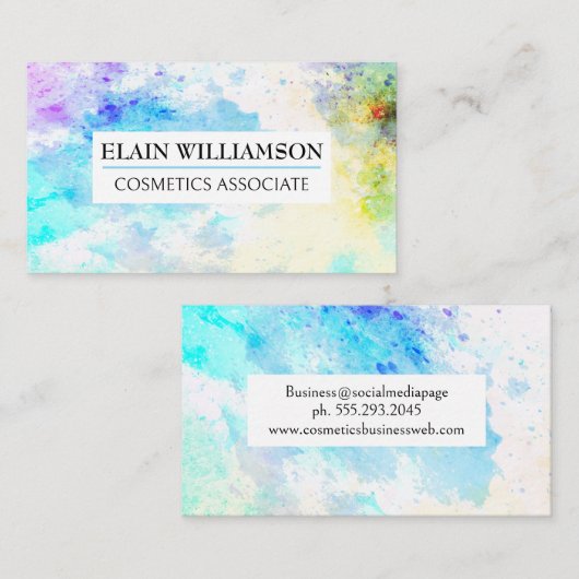 Geschilderde Aquarel Achtergrond | Artistiek Visitekaartje (Voorkant / Achterkant)