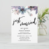 Geschilderde Artistieke Bloemen Net Getrouwd Ontva Kaart (Staand voorkant)