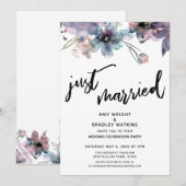 Geschilderde Artistieke Bloemen Net Getrouwd Ontva Kaart (Voorkant / Achterkant)