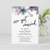 Geschilderde Artistieke Bloemen We Zijn Getrouwd O Kaart (Staand voorkant)