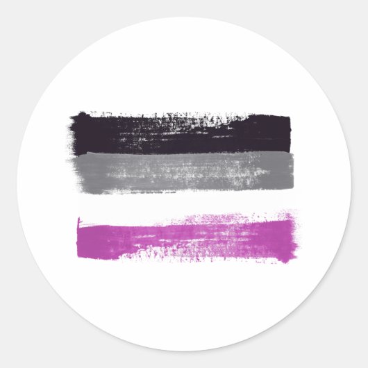 GESCHILDERDE ASEXUELE TROTS VLAG RONDE STICKER (Voorkant)