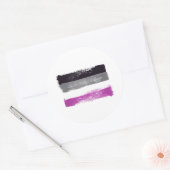 GESCHILDERDE ASEXUELE TROTS VLAG RONDE STICKER (Envelop)