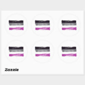 GESCHILDERDE ASEXUELE TROTS VLAG RONDE STICKER (Vel)