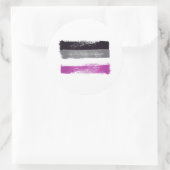 GESCHILDERDE ASEXUELE TROTS VLAG RONDE STICKER (Tas)