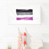 GESCHILDERDE ASEXUELE TROTS VLAG SPANDOEK (Insitu)