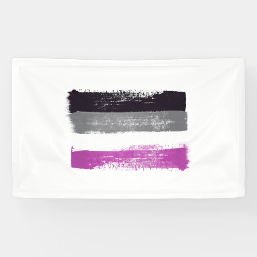GESCHILDERDE ASEXUELE TROTS VLAG SPANDOEK (Horizontaal)
