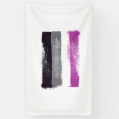 GESCHILDERDE ASEXUELE TROTS VLAG SPANDOEK (Verticaal)