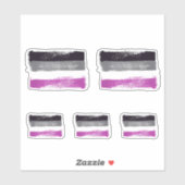 GESCHILDERDE ASEXUELE TROTS VLAG STICKER (Vel)
