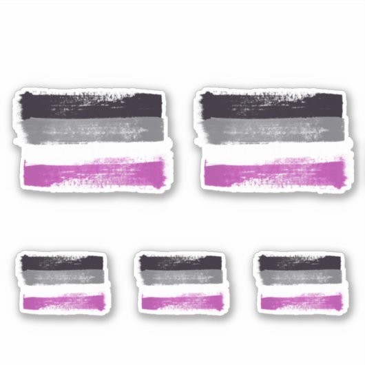 GESCHILDERDE ASEXUELE TROTS VLAG STICKER (Voorkant)