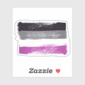 GESCHILDERDE ASEXUELE TROTS VLAG STICKER (Vel)