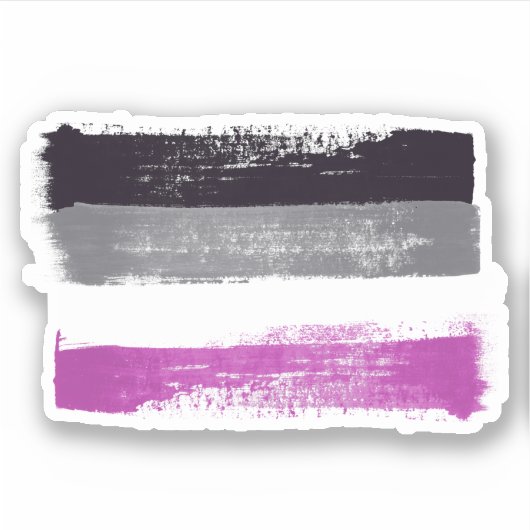 GESCHILDERDE ASEXUELE TROTS VLAG STICKER (Voorkant)