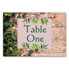 Geschilderde bakstenen Green Ivy Trouwtafel Nummer Kaart
