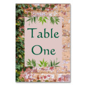 Geschilderde bakstenen Green Ivy Trouwtafel Nummer Kaart (Achterkant)