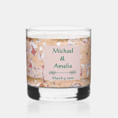 Geschilderde bakstenen Green Ivy Wedding Rocks Gla Whisky Glas (Achterkant)