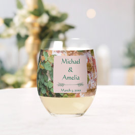 Geschilderde bakstenen Green Ivy Wedding Stemloos  Wijnglas Zonder Voet