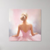Geschilderde Ballerina in Roze Canvas Afdruk (Voorkant)